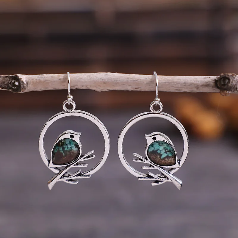 Vintage Bird on Branch Earrings – Symbol of Freedom & Serenity - Image 5