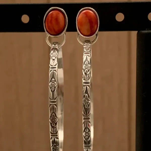 Vintage Boho Onyx Earrings - Image 3