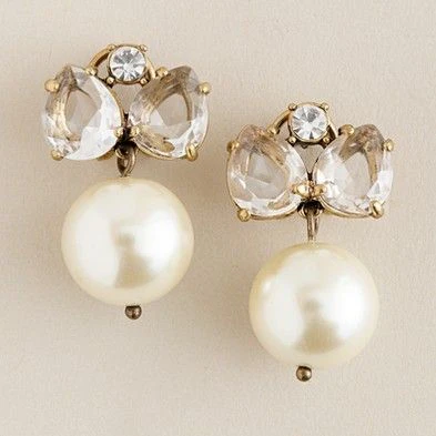 Vintage Bow Tie Earrings with Pearls