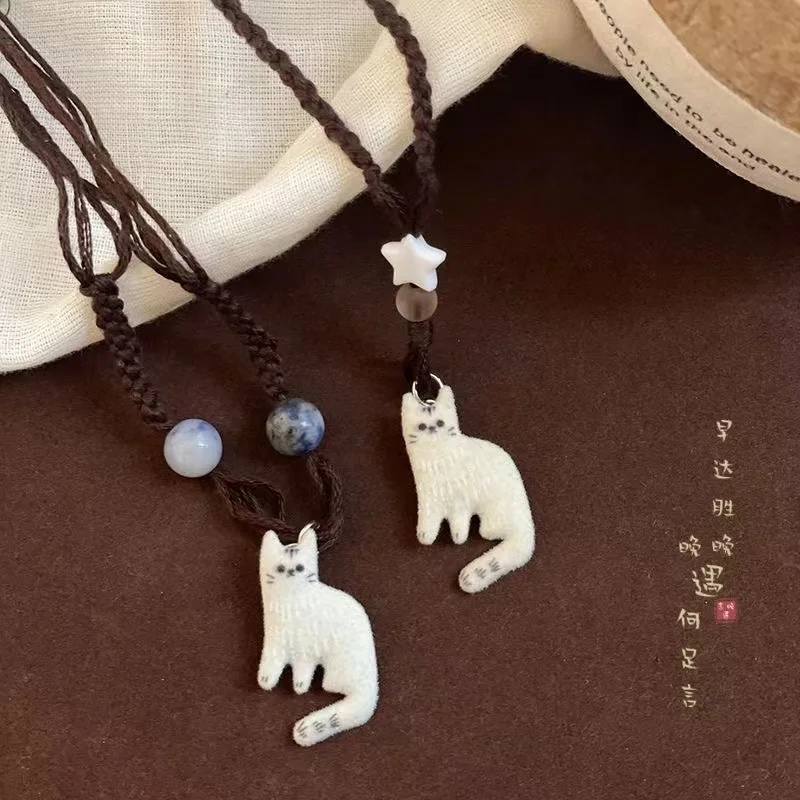 Vintage Cat Star Pendant Necklace - Image 2