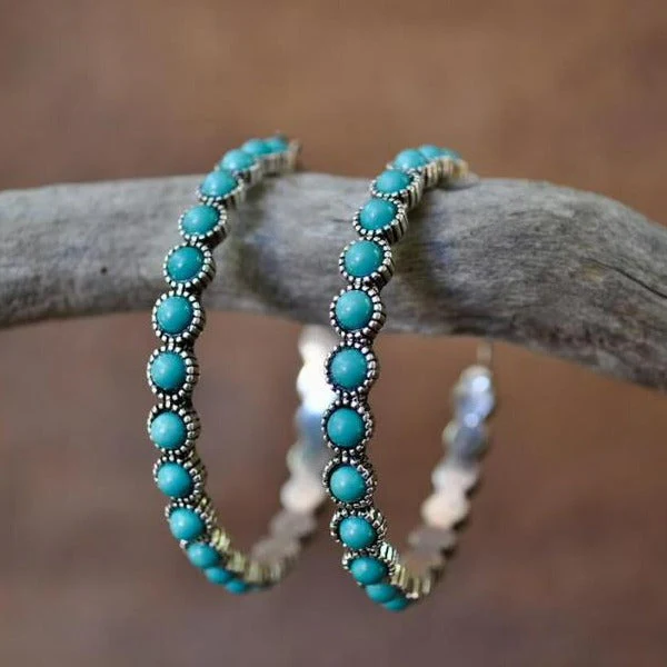 Vintage Circular Turquoise Earrings