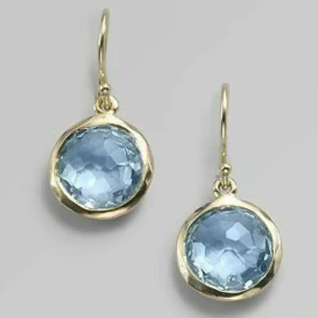 Vintage Embedded Blue Crystal Earrings