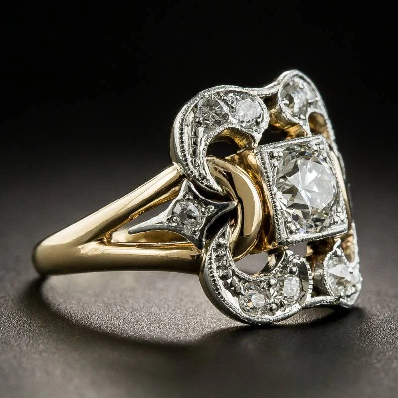 Vintage Gold Ring with Zirconia