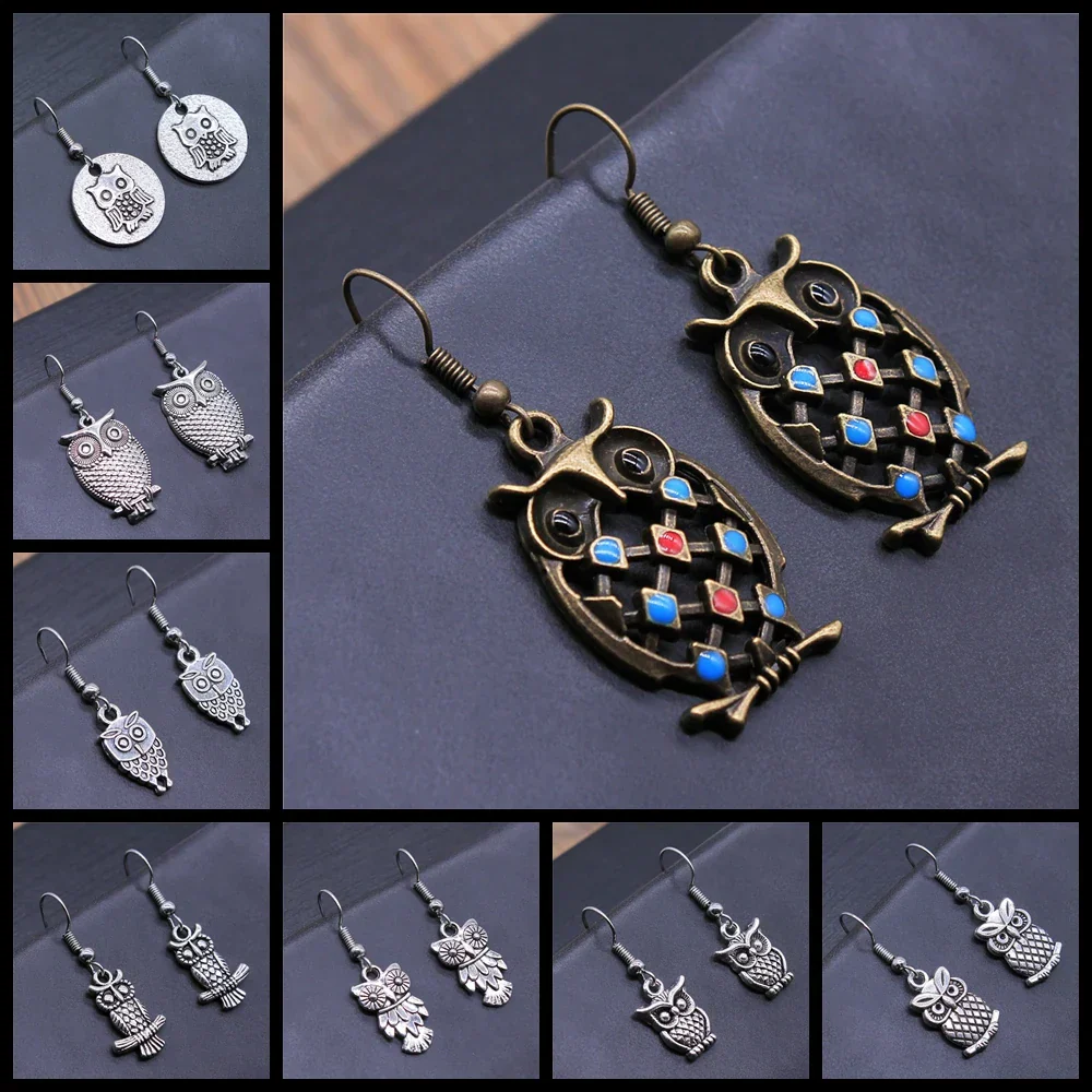 Vintage Owl Bohemian Dangle Earrings - Image 3