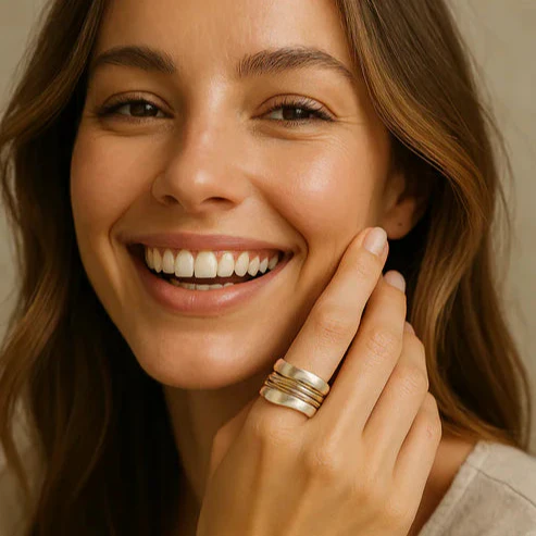 Vintage Silver Gold Thread Ring - Image 3