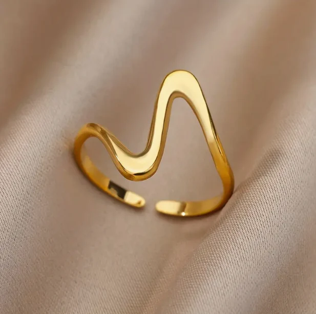 Wave Design 18K Gold Ring