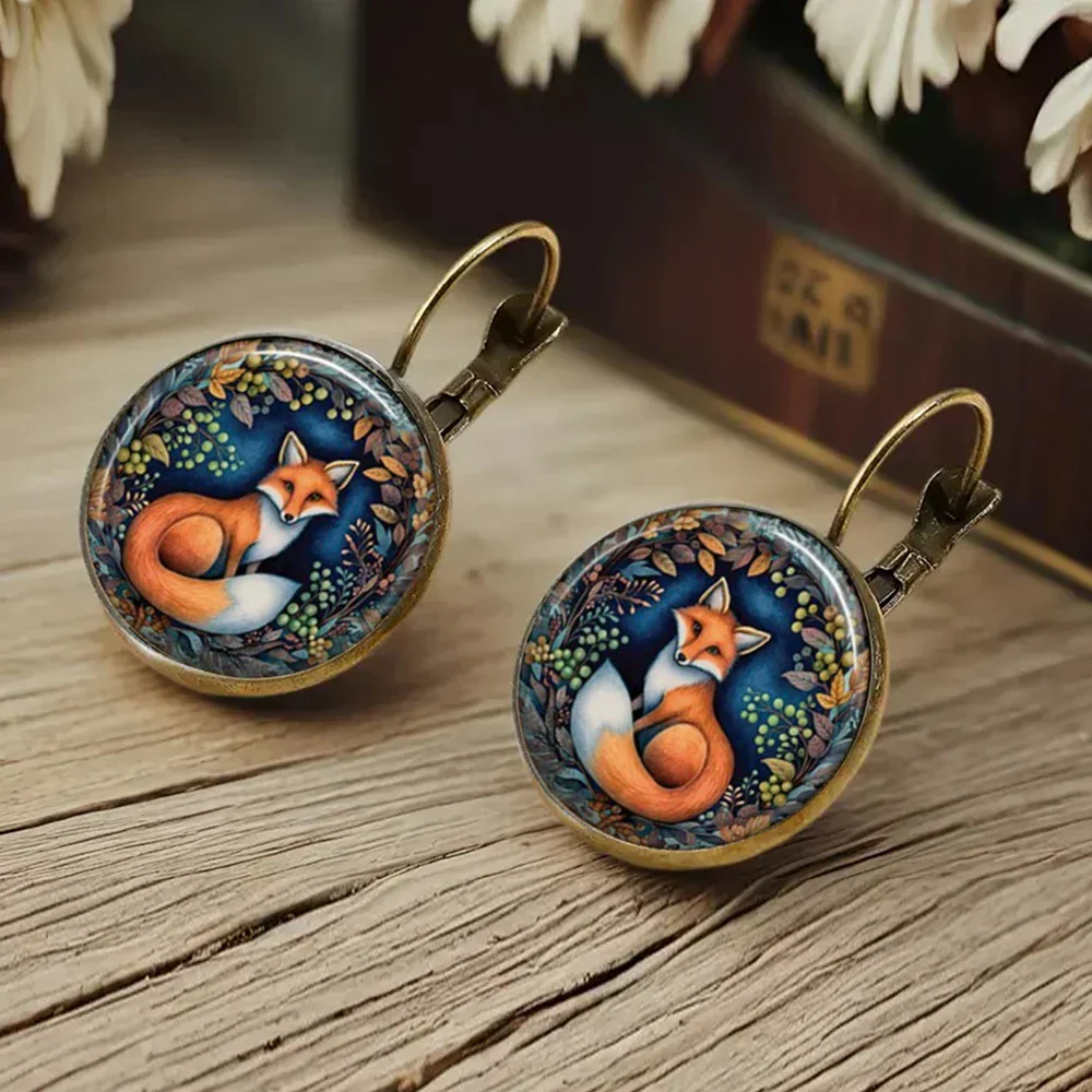 Whimsical Animal Glass Dome Earrings - Image 2